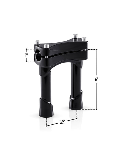 Viking Warlock 6" Handlebar Risers para Harley Dyna Street Bob FXDB/I Gloss Black