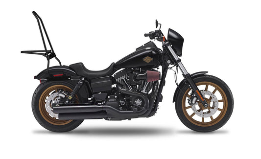 Iron Born Blade 25" Sissy bar with Foldable Luggage Rack para Harley Dyna Low Rider S FXDLS (2016-17) Matte Black