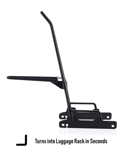Iron Born Blade 25" Sissy bar with Foldable Luggage Rack para Harley Dyna Street Bob FXDB Matte Black