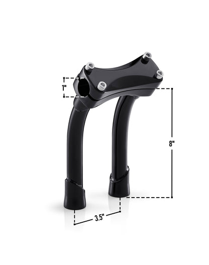 Viking Warlock 8" Pullback Handlebar Risers para Harley Dyna Super Glide FXD/I Gloss Black