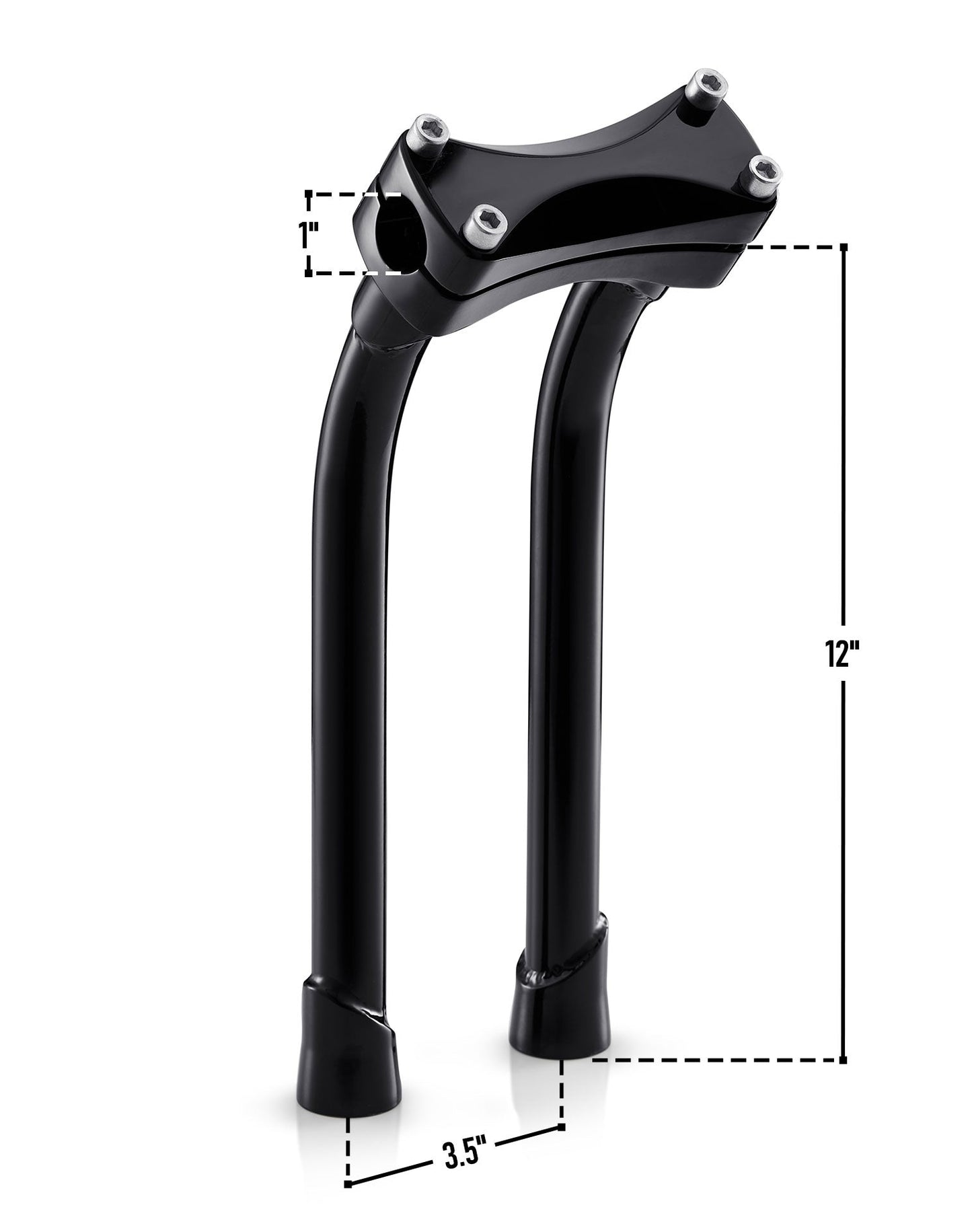 Viking Warlock 12" Pullback Handlebar Risers para Harley Dyna Low Rider FXDL/I Gloss Black