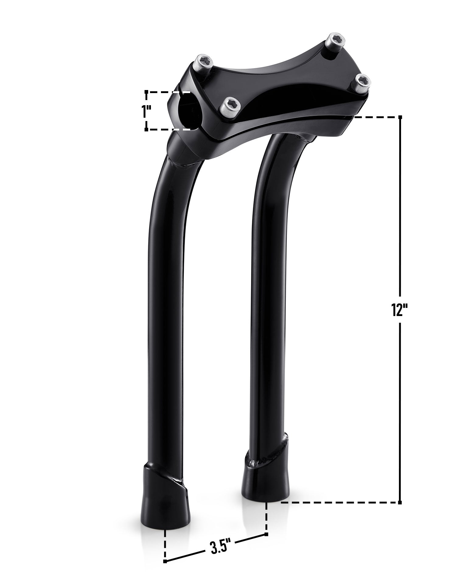 Viking Warlock 12" Pullback Handlebar Risers para Harley Dyna Low Rider FXDL/I Gloss Black