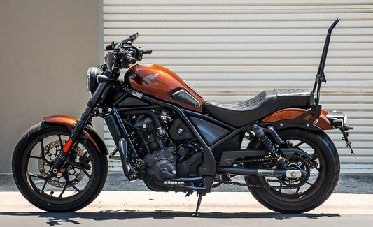 Iron Born Blade 25" Sissy bar with Foldable Luggage Rack para Honda Rebel 1100 CMX1100 Matte Black