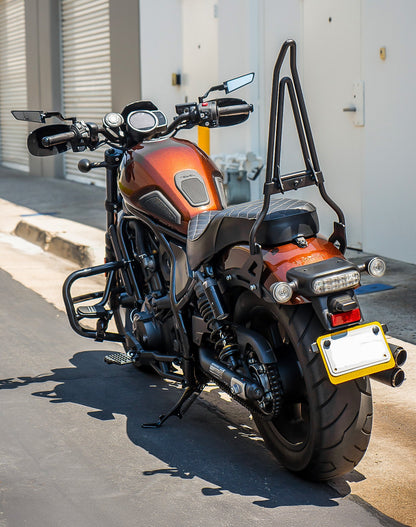 Iron Born Blade 25" Sissy bar with Foldable Luggage Rack para Honda Rebel 1100 CMX1100 Matte Black