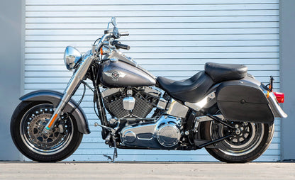 28L - Panzer Medium Quick Mount Motocicleta Alforjas para Harley Softail Fat Boy Lo FLSTFB