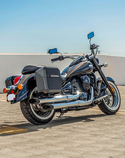 15L - Outlaw Quick Mount Medium Kawasaki Vulcan 900 Classic VN900 Painted Hard Solo Alforja (Right Only)