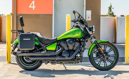 15L - Outlaw Quick Mount Medium Kawasaki Vulcan 900 Custom Painted Hard Solo Alforja (Right Only)