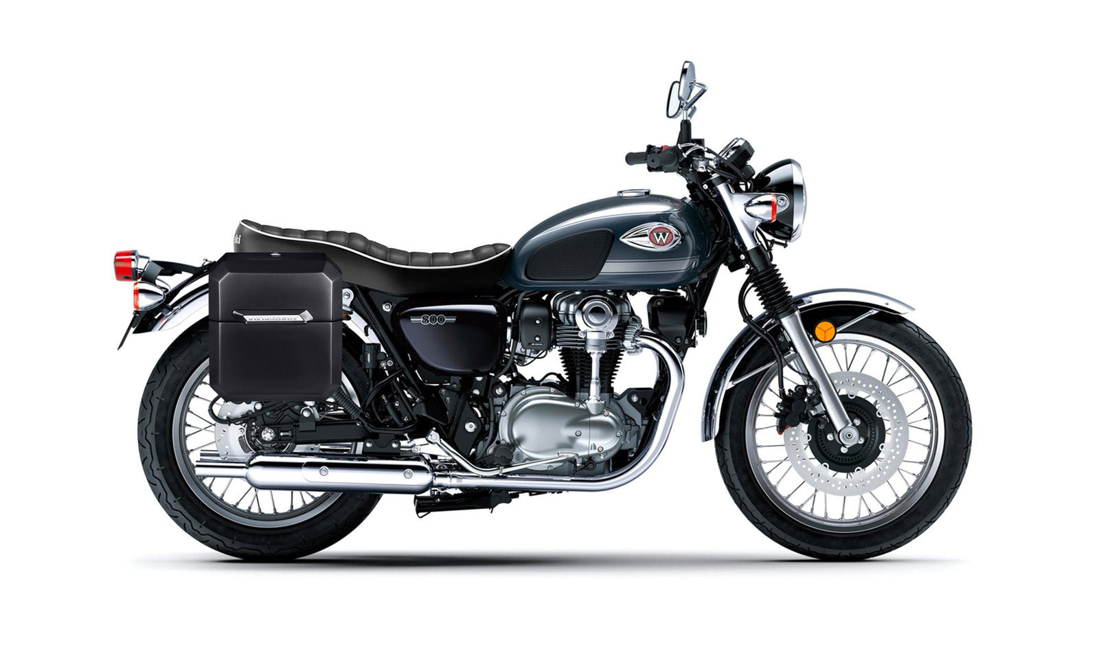 15L - Outlaw Quick Mount Medium Kawasaki W800 Painted Hard Solo Alforja (Right Only)