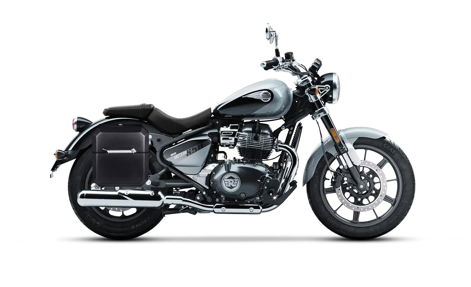 15L - Outlaw Quick Mount Medium Royal Enfield Super Meteor 650 Painted Hard Solo Alforja (Right Only)