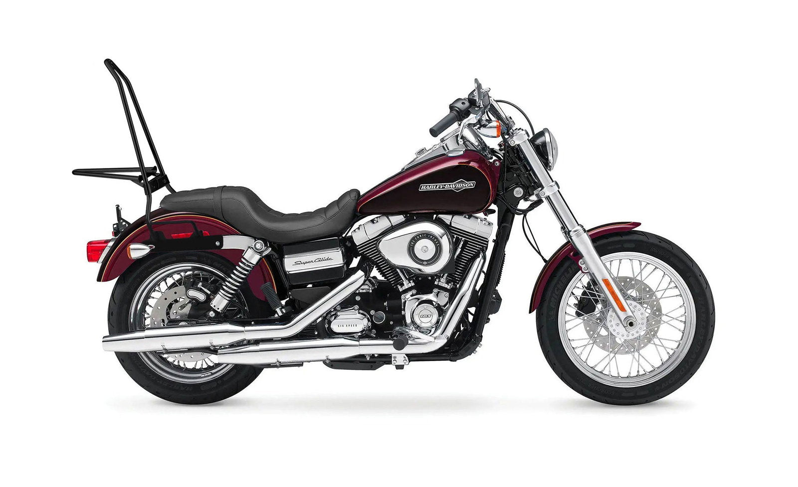 Iron Born Blade 25" Sissy bar with Foldable Luggage Rack para Harley Dyna Super Glide Custom FXDC/I Matte Black