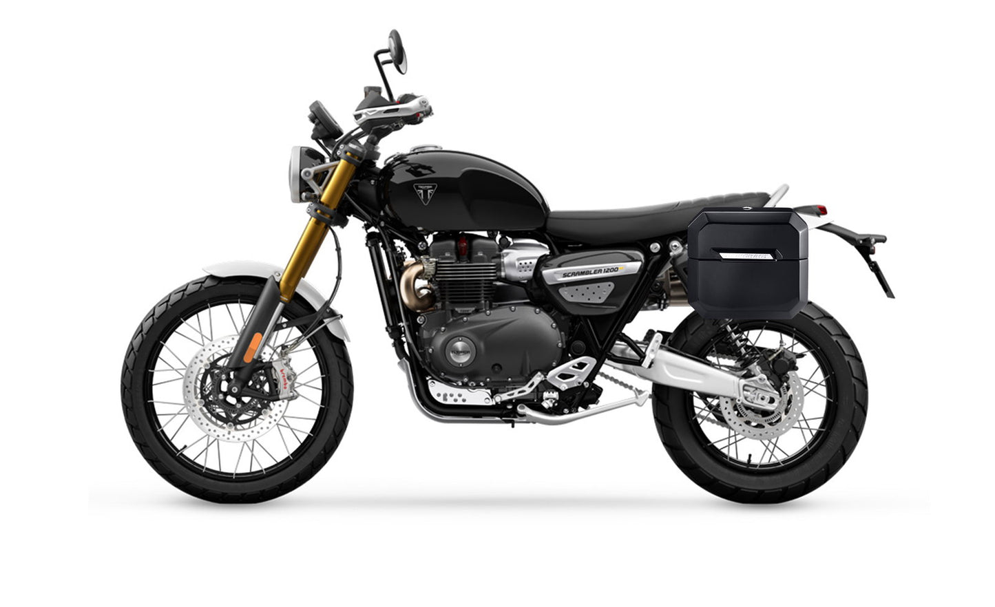 10L - Outlaw Quick Mount Small Triumph Scrambler 1200 Painted Hard Solo Alforja (Left Only)
