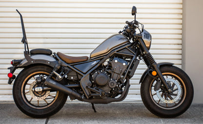 Iron Born Blade 25" Sissy bar with Foldable Luggage Rack para Honda Rebel 300/ABS Matte Black