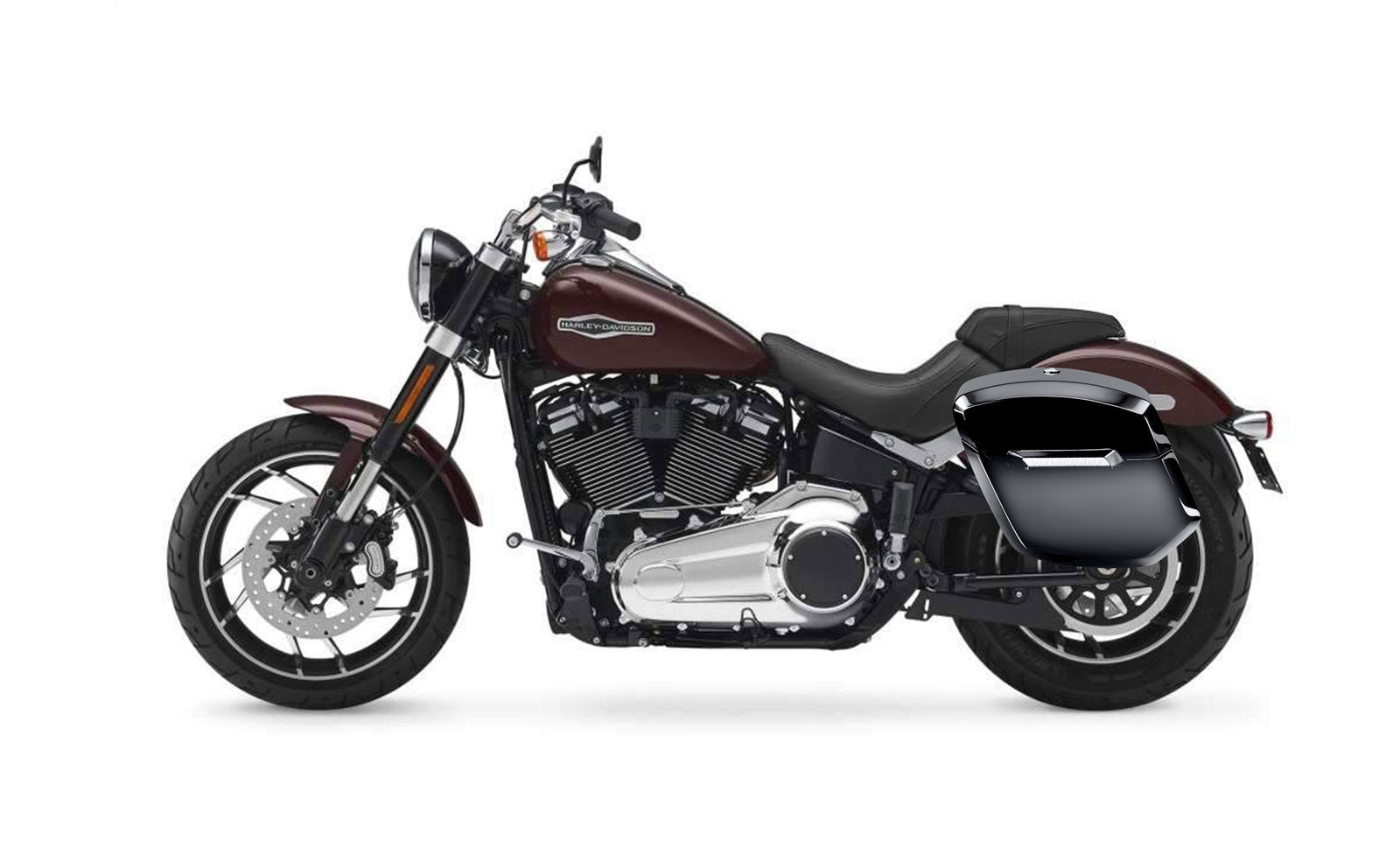 12L - Ironclad Quick Mount Medium Harley Softail Sport Glide Painted Hard Solo Alforja (Left Only)