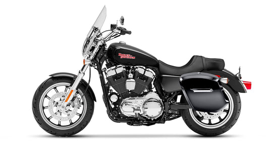 12L - Ironclad Quick Mount Medium Harley Sportster Super Low XL1200T Painted Hard Solo Alforja (Left Only)