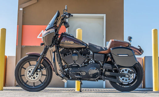 12L - Ironclad Quick Mount Medium Harley Dyna Super Glide Custom FXDC/I Painted Hard Solo Alforja (Left Only)