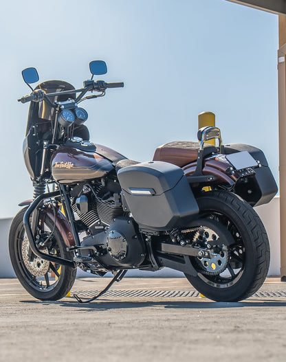 12L - Ironclad Quick Mount Medium Harley Dyna Super Glide FXD Matte Hard Solo Alforja (Left Only)
