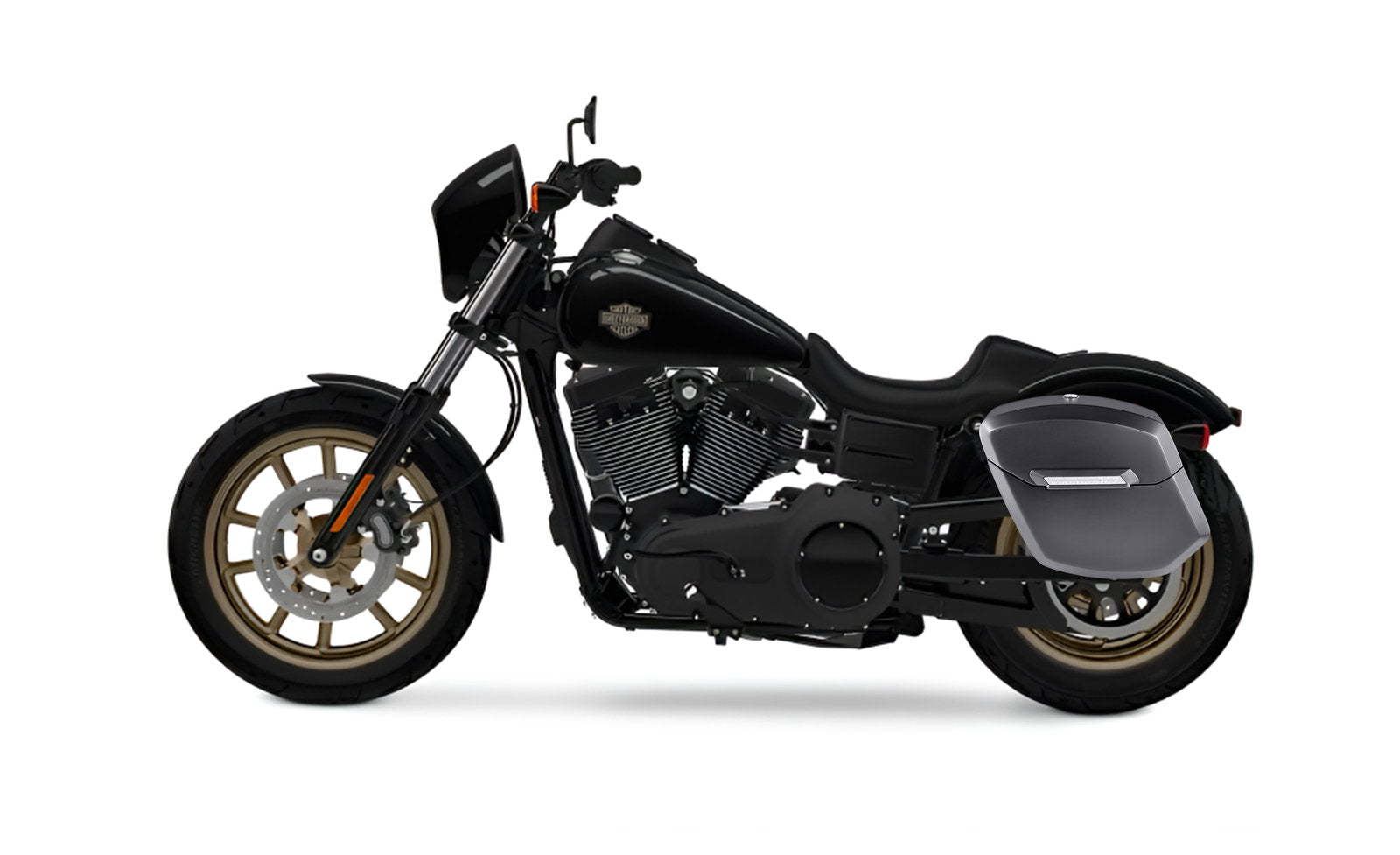 12L - Ironclad Quick Mount Medium Harley Dyna Low Rider S FXDLS Matte Hard Solo Alforja (Left Only)