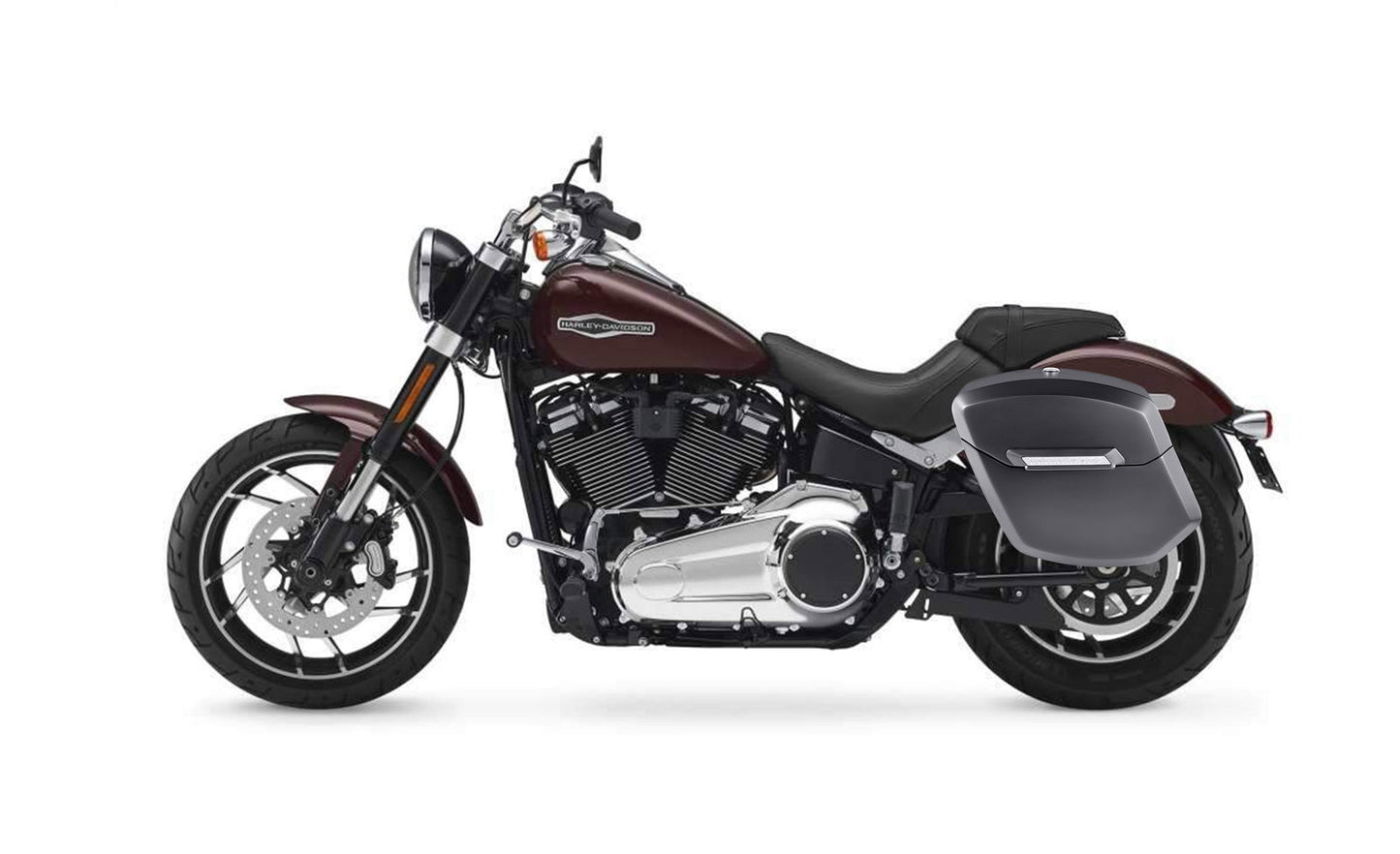 12L - Ironclad Quick Mount Medium Harley Softail Sport Glide Matte Hard Solo Alforja (Left Only)