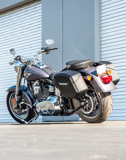 12L - Ironclad Quick Mount Medium Harley Heritage Classic FLSTC/I Matte Hard Solo Alforja (Left Only)