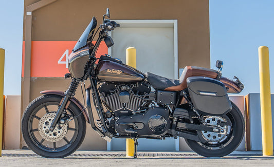 12L - Ironclad Quick Mount Medium Harley Dyna Super Glide Custom FXDC/I Matte Hard Solo Alforja (Left Only)