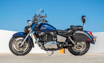 28L - Phantom Large Honda Shadow 1100 Sabre Leather Wrapped Hard Alforjas