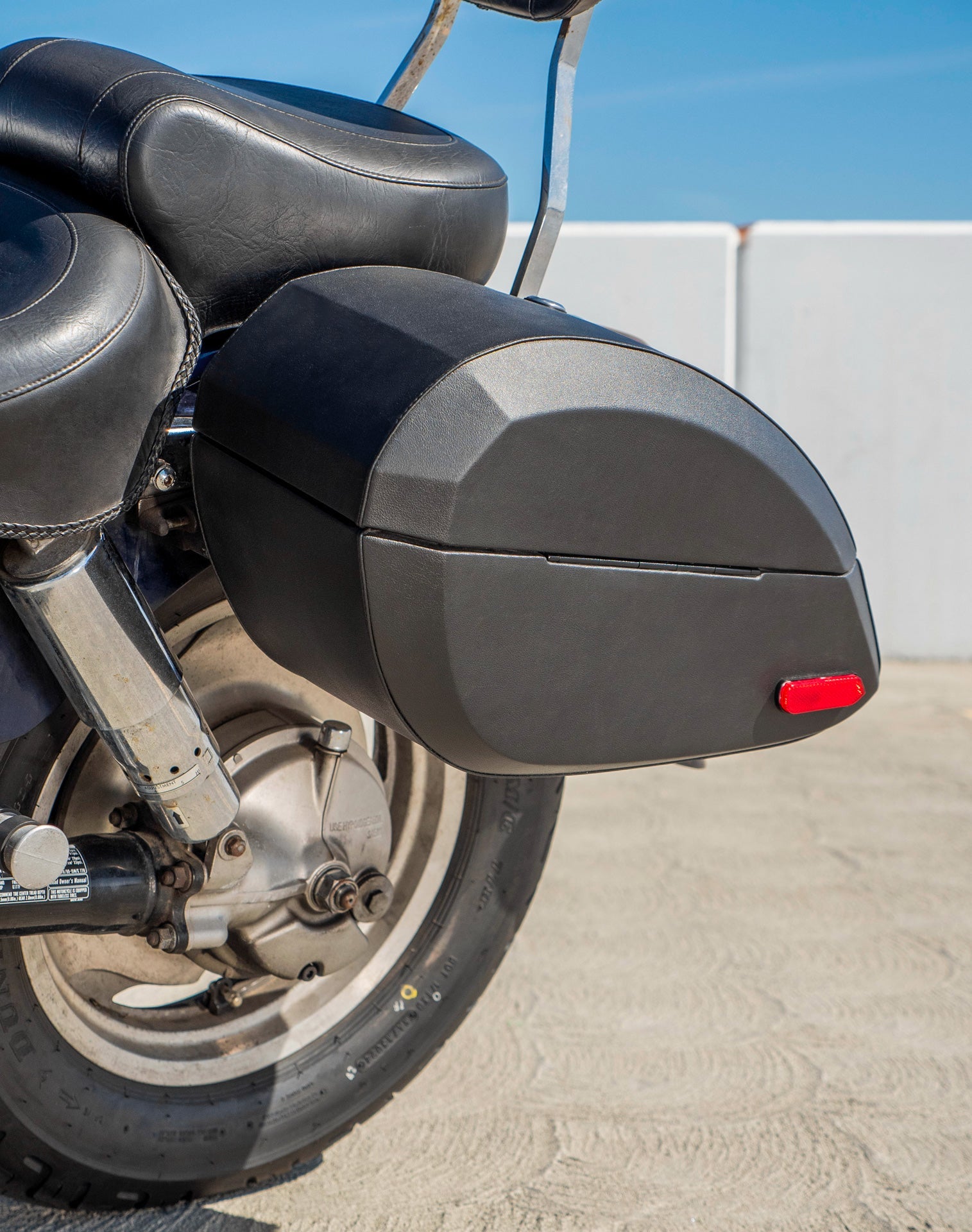 28L - Phantom Large Honda Shadow 1100 Sabre Leather Wrapped Hard Alforjas