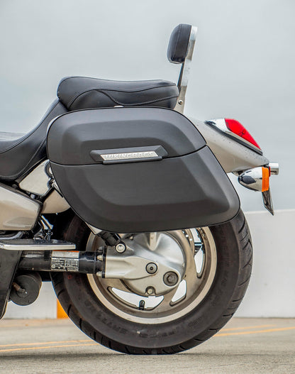 40L - Lamellar Raven XL Honda VTX 1300 C Leather Wrapped Hard Alforjas