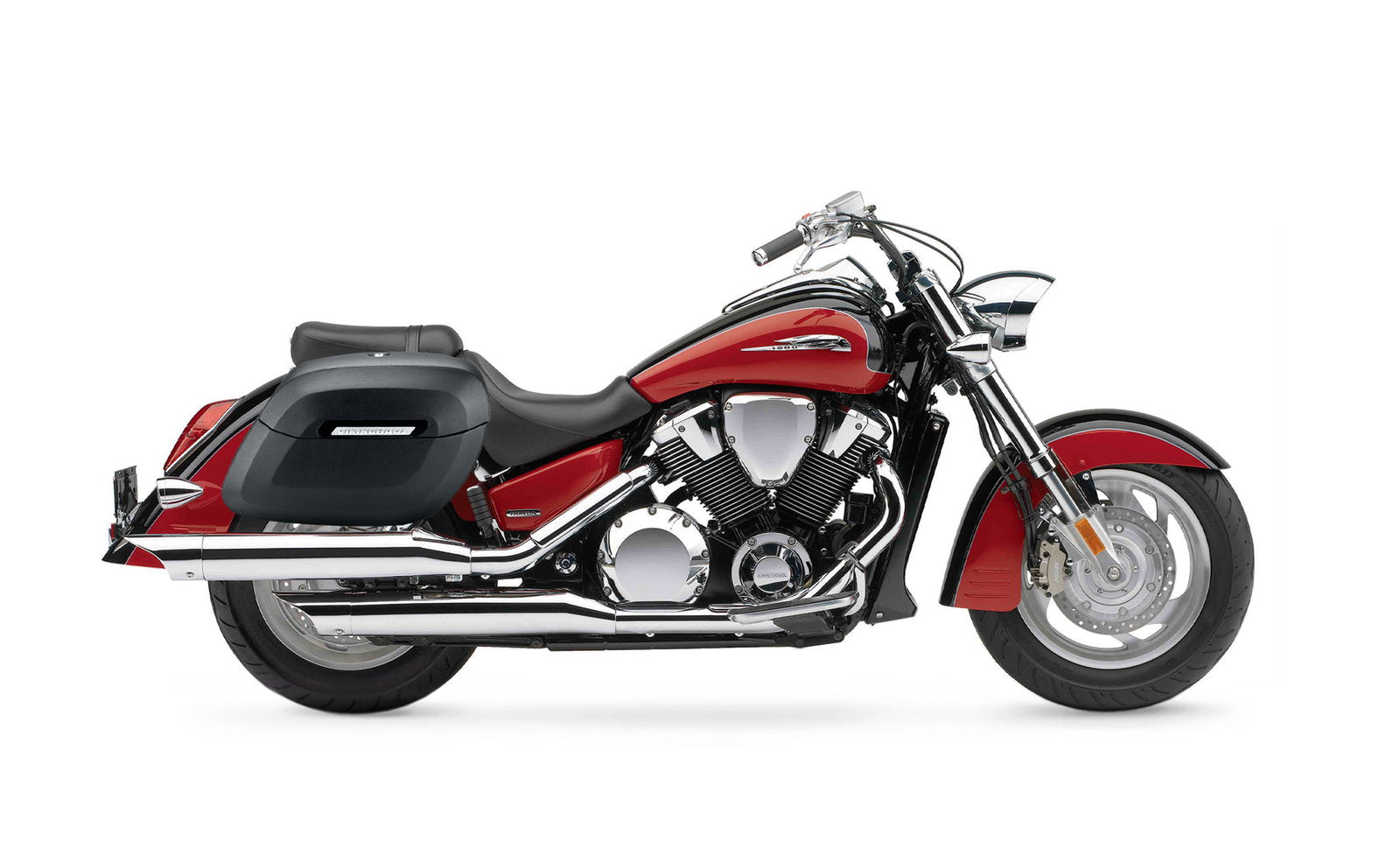 40L - Lamellar Raven XL Honda VTX 1800 R (Retro) Leather Wrapped Hard Alforjas
