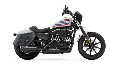 38L - Baldur XL Shock Cutout Harley Sportster 1200 Iron XL1200NS Leather Wrapped Hard Alforjas