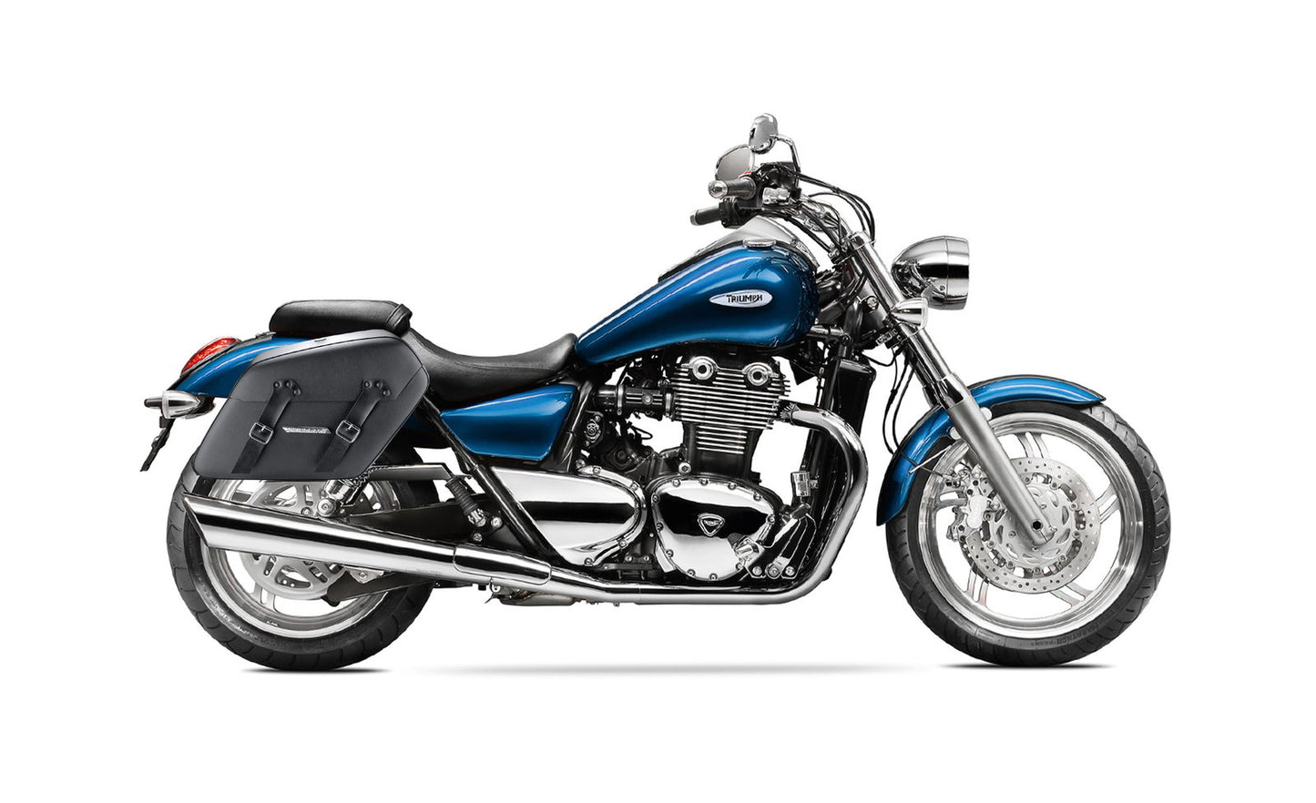 38L - Baldur XL Shock Cutout Triumph Thunderbird Leather Wrapped Hard Alforjas
