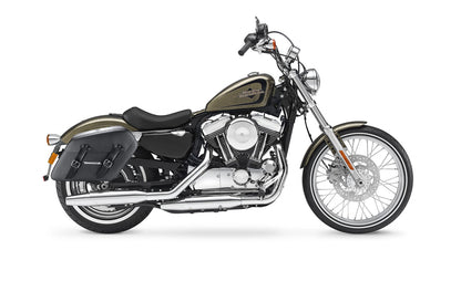 38L - Baldur XL Shock Cutout Harley Sportster 72 XL1200V Leather Wrapped Hard Alforjas