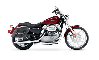 38L - Baldur XL Shock Cutout Harley Sportster 883 Custom XL883C/XLH883C Leather Wrapped Hard Alforjas
