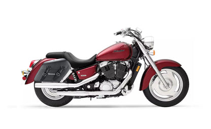 38L - Baldur XL Shock Cutout Honda Shadow 1100 Sabre Leather Wrapped Hard Alforjas
