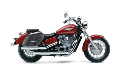 38L - Baldur XL Shock Cutout Honda Shadow 1100 ACE Leather Wrapped Hard Alforjas