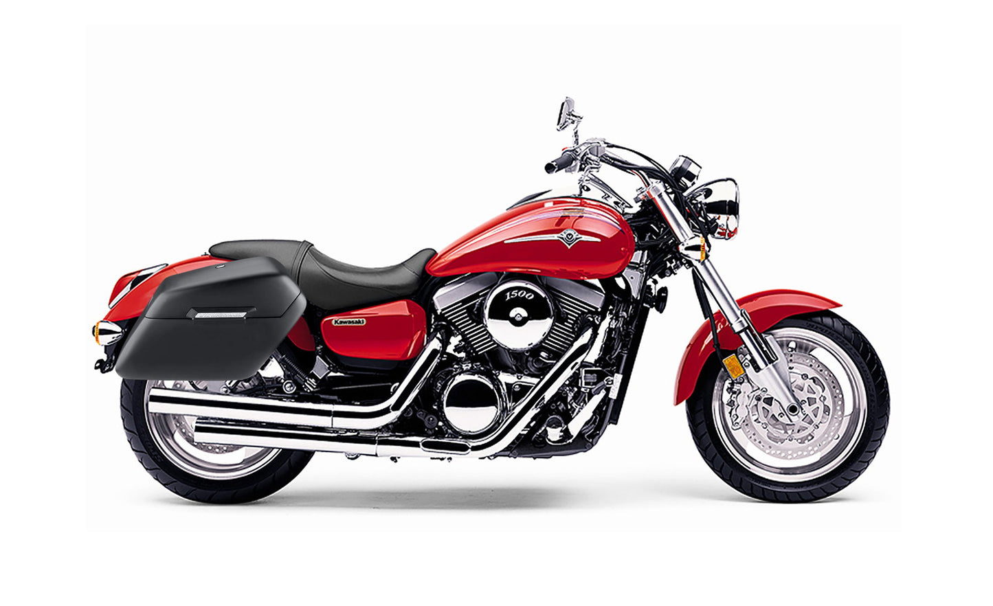 38L - Baldur XL Shock Cut-Out Kawasaki Mean Streak 1500 Matte Hard Alforjas