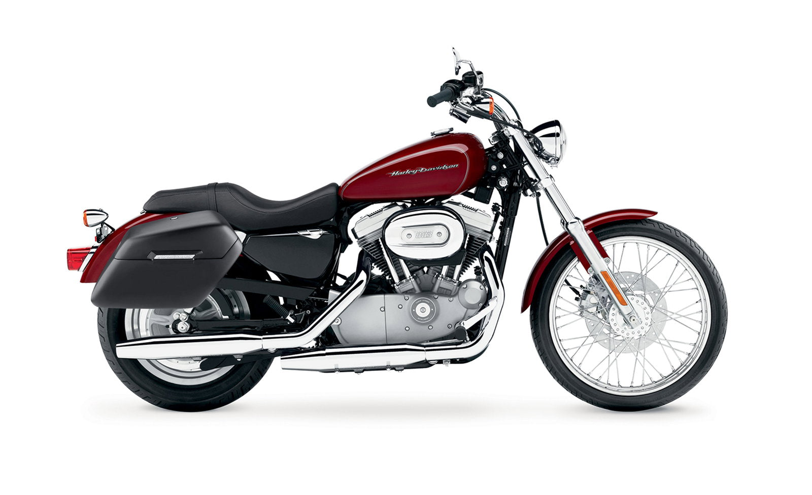 38L - Baldur XL Shock Cut-Out Harley Sportster 883 Custom XL883C/XLH883C Matte Hard Alforjas