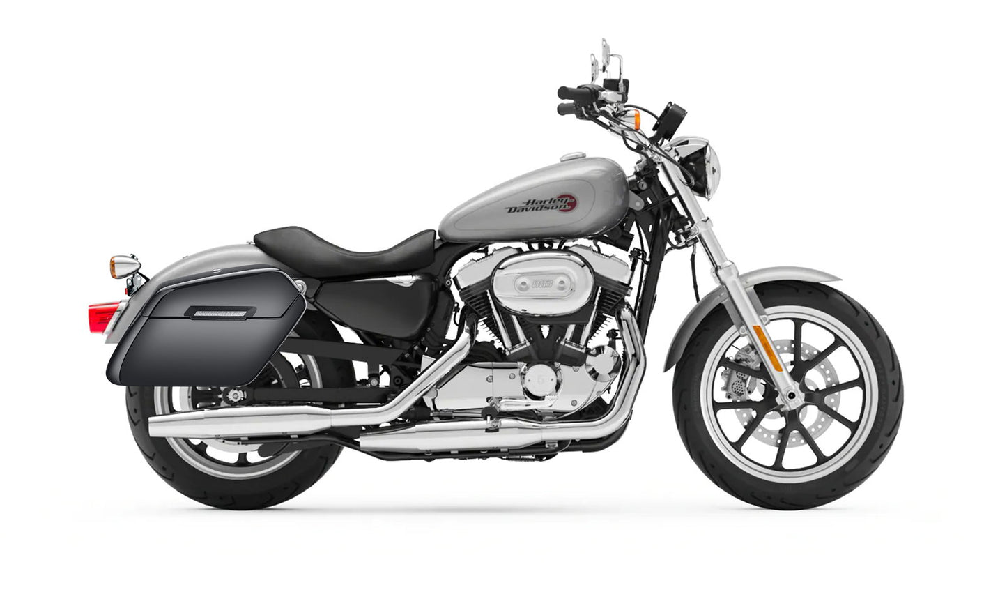 38L - Baldur XL Shock Cutout Harley Sportster Super Low XL883L Painted Hard Alforjas