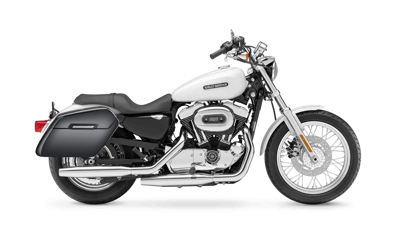 38L - Baldur XL Shock Cutout Harley Sportster 1200 Low XL1200L Painted Hard Alforjas