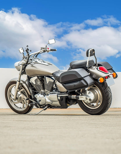 28L - Pantheon Medium Hard Mount Honda VTX 1800 F Leather Motocicleta Alforjas