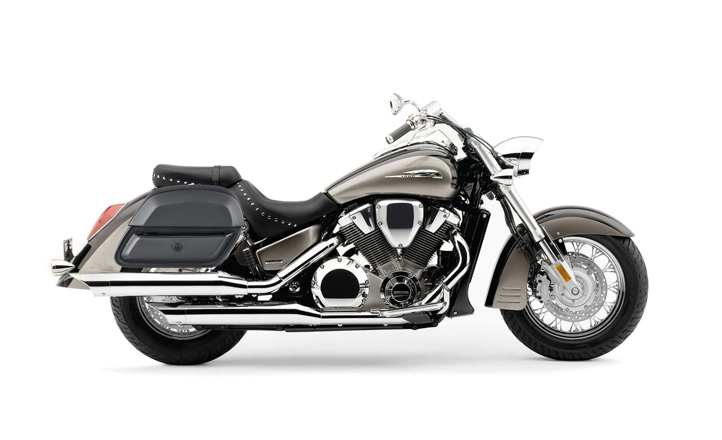 28L - Pantheon Medium Hard Mount Honda VTX 1800 S Leather Motocicleta Alforjas