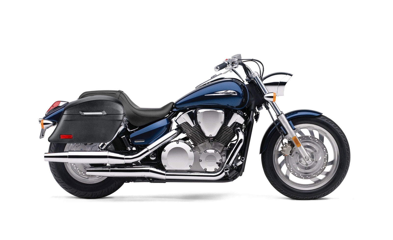 44L - Lamellar Stallion XL Honda VTX 1300 C Leather Wrapped Hard Alforjas
