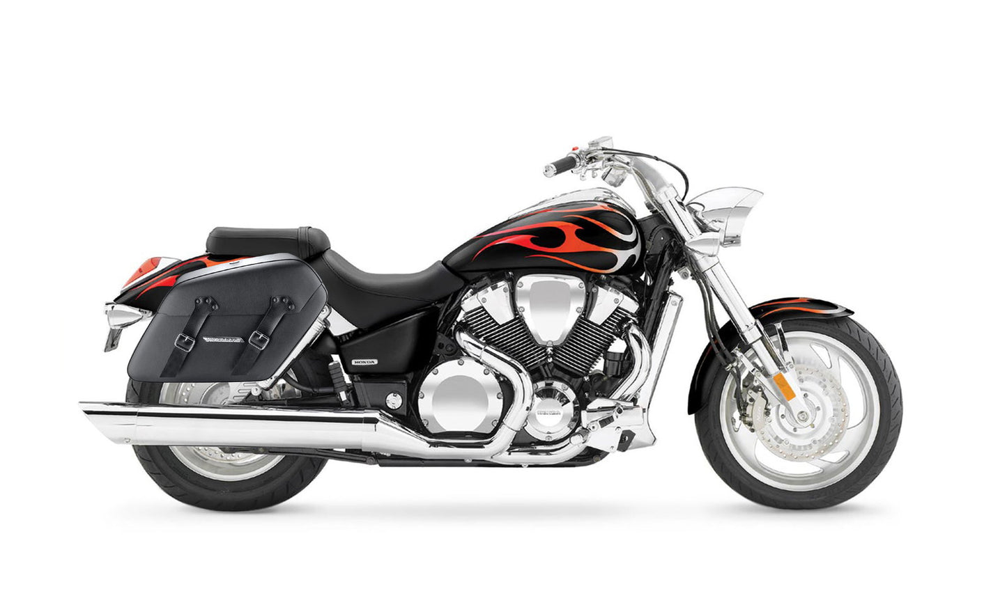 42L - Baldur XL Honda VTX 1800 C Leather Wrapped Hard Alforjas