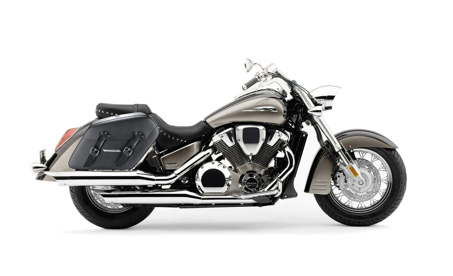 42L - Baldur XL Honda VTX 1800 S Leather Wrapped Hard Alforjas