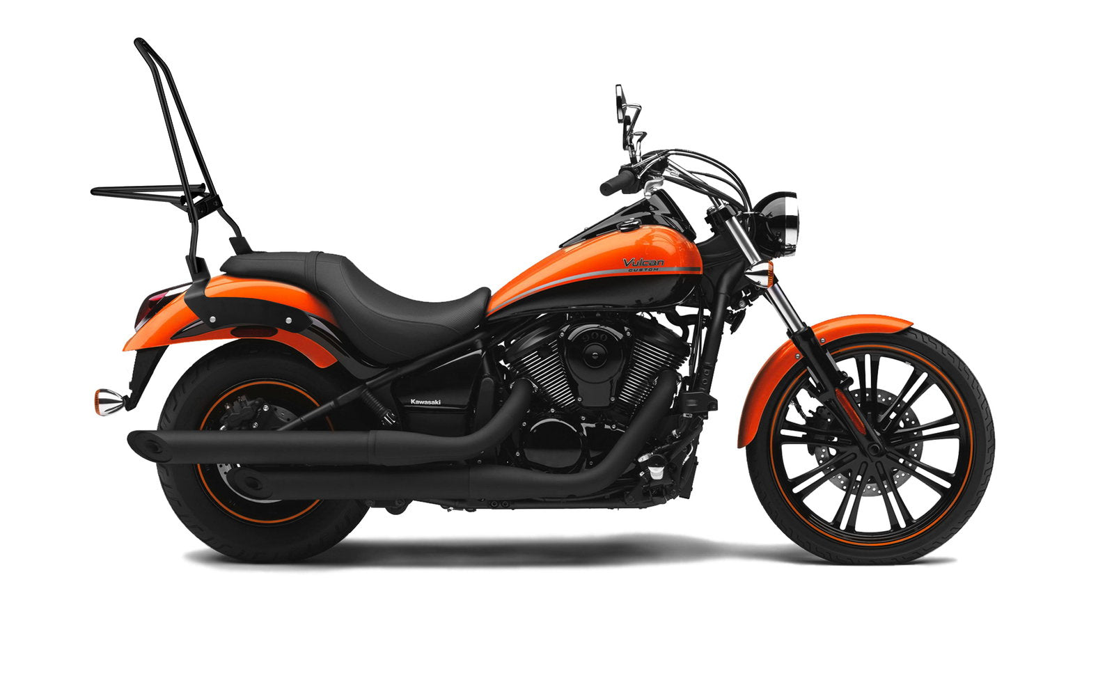 Iron Born Blade 25" Sissy bar with Foldable Luggage Rack para Kawasaki Vulcan 900 Custom, VN900C Matte Black