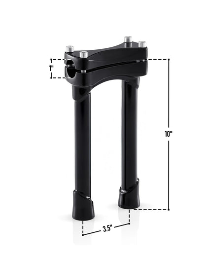 Viking Warlock 10" Handlebar Risers para Harley Dyna Low Rider FXDL/I Gloss Black
