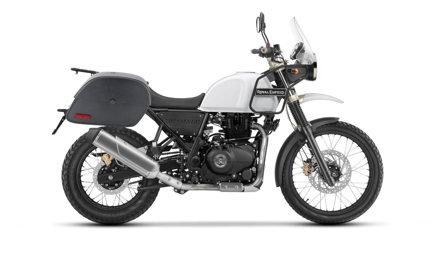 28L - Panzer Medium Quick Mount Royal Enfield Himalayan 410 Leather Alforjas