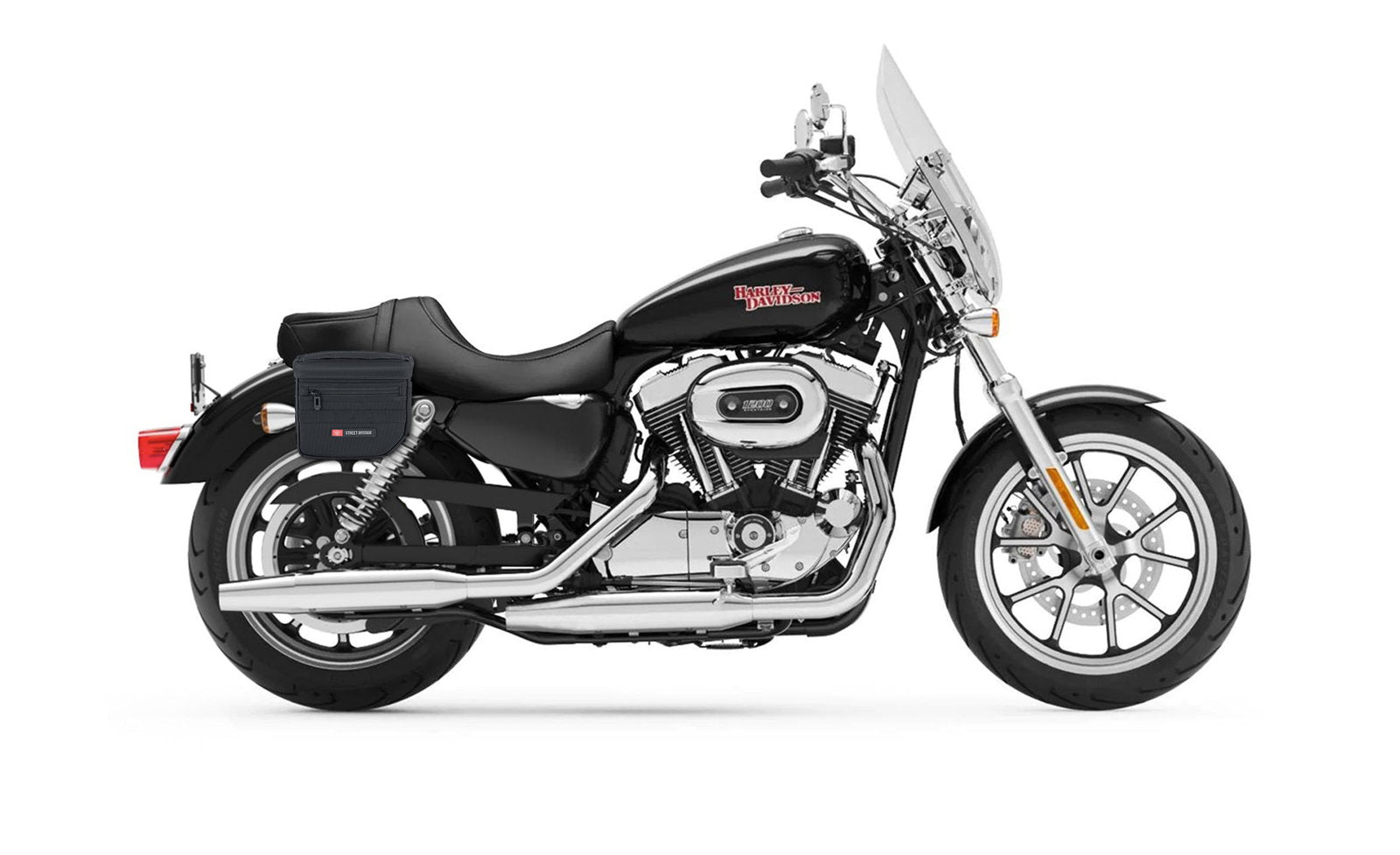 8L - Patriot Small Throw Over Alforjas para Harley Sportster 1200 Super Low XL1200T