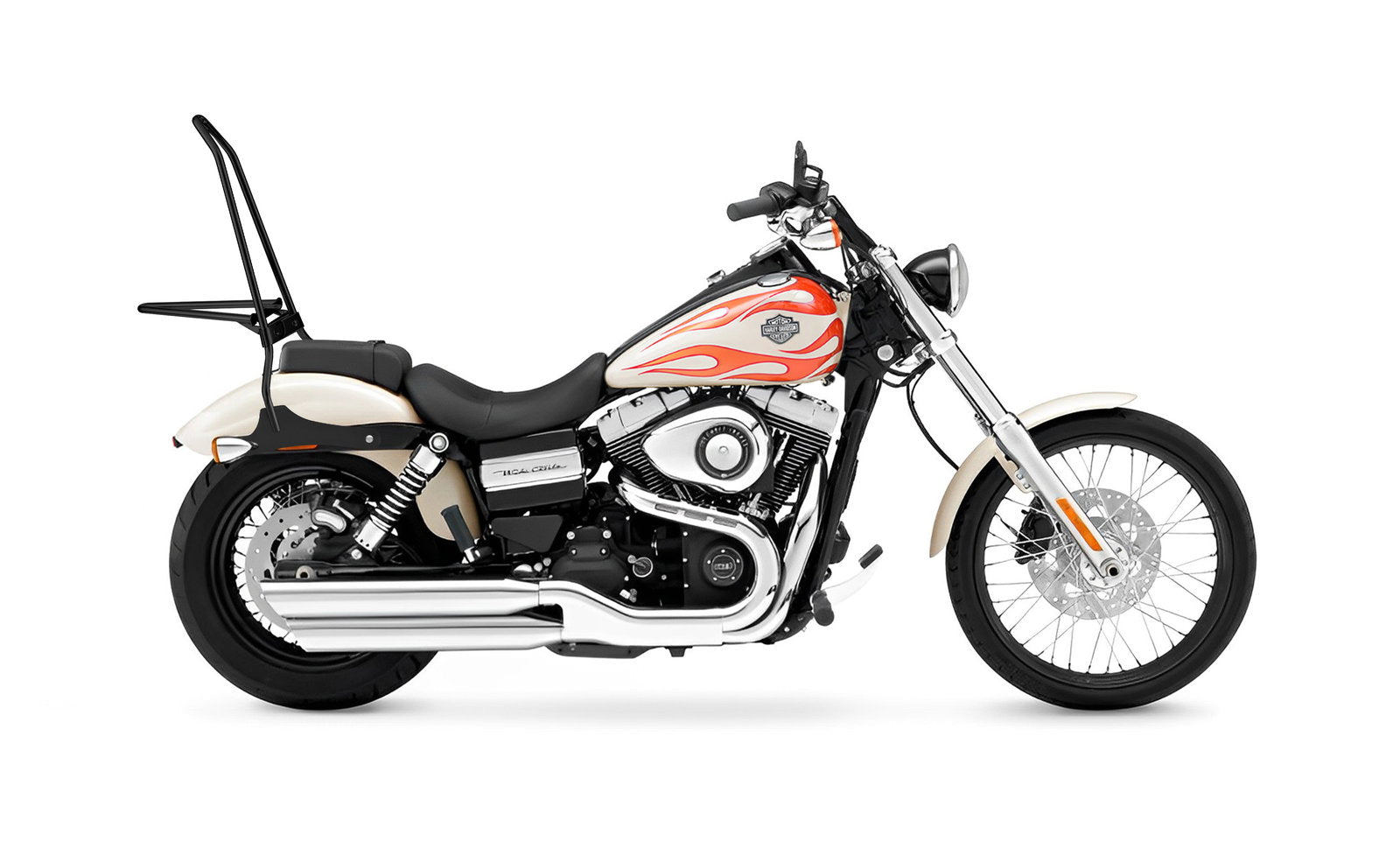 Iron Born Blade 25" Sissy bar with Foldable Luggage Rack para Harley Dyna Wide Glide FXDWG/I Matte Black