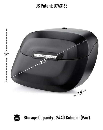 40L - Lamellar Raven Extra Large Suzuki Intruder 1500 Matte Hard Alforjas