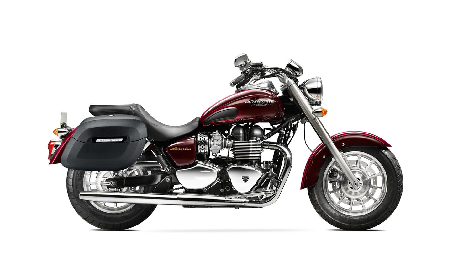 40L - Lamellar Raven Extra Large Triumph America Leather Covered Hard Alforjas